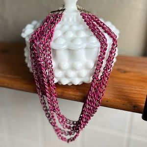 Vintage burgundy and gold chainmail necklace